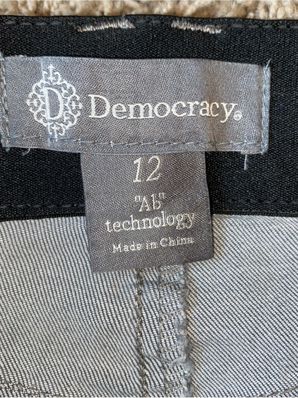Democracy Jeans Womens 12 Gray Ab Technology Straight Stretch Denim Pants Casual - Picture 3 of 8